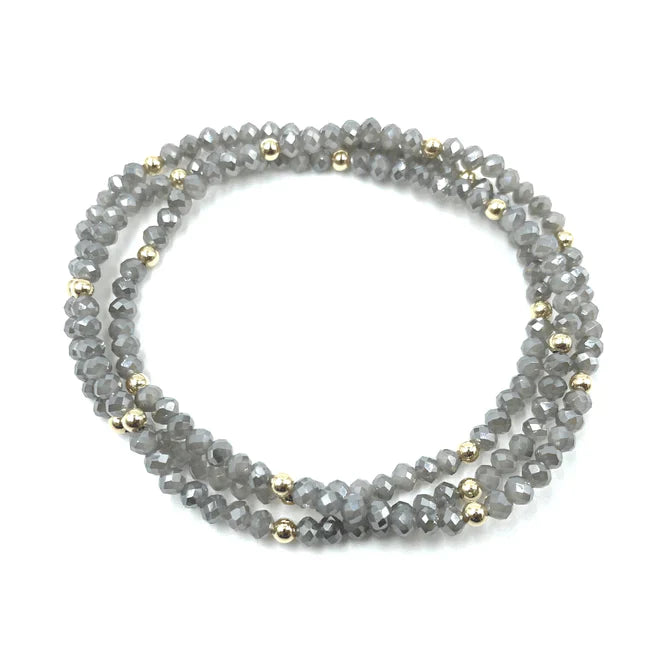 erin gray OG Shimmer Bracelet Stack - Light Gray