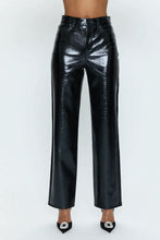 Load image into Gallery viewer, Pistola Cassie Super High Rise Straight - Black Vinyl