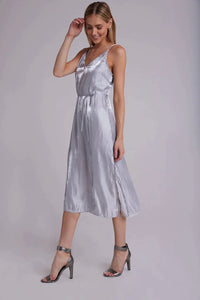 Bella Dahl Liquid Metal Cami Dress - Silver Shimmer