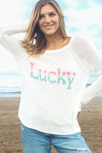 Load image into Gallery viewer, Wooden Ships Lucky Rainbow Raglan Cotton - Breaker White