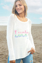 Load image into Gallery viewer, Wooden Ships Lucky Rainbow Raglan Cotton - Breaker White