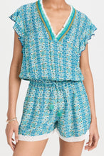 Load image into Gallery viewer, Poupette St. Barth Short Jumpsuit Sasha - Aqua Coleus