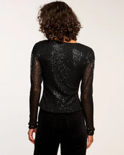Load image into Gallery viewer, Ramy Brook Leon Beaded Cowl Neck Top - Black Mesh