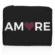 Load image into Gallery viewer, Hi, Love Travel Medium Zipper Pack - Black with "Amore"