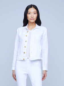L'Agence Celine Linen Jacket - Blanc
