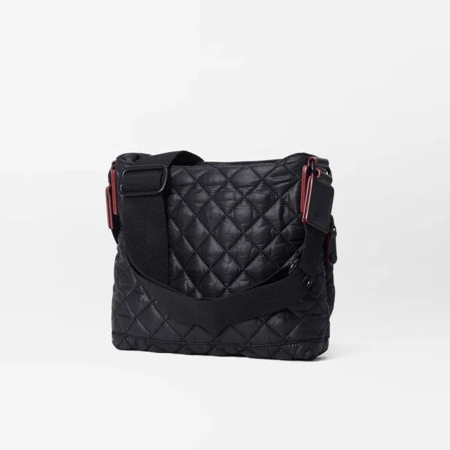 Small Mia Quilted Crossbody Bag in Black