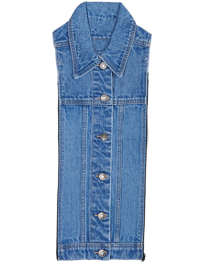 Veronica Beard Raina Short-sleeved Denim Jacket in Blue