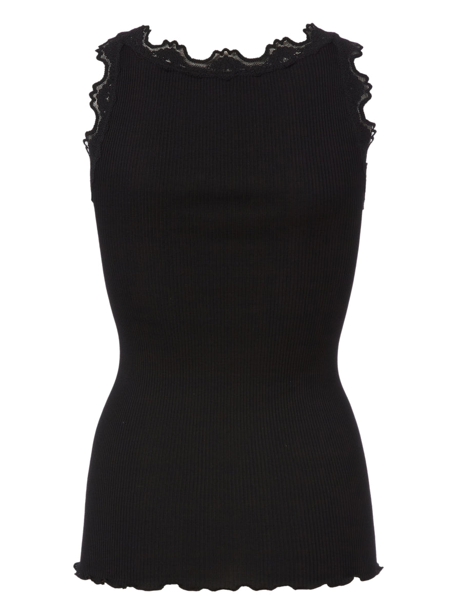 Rosemunde Regular Vintage Lace Silk Top - Black Luck Lafayette Rosemunde Regular Vintage Lace Silk Top - Black Luck Lafayette