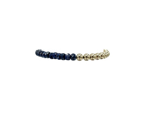 Karen Lazar 5MM Yellow Gold Filled Bracelet - COATED BLUE SAPPHIRE