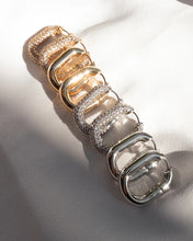 Load image into Gallery viewer, LUV AJ XL Pave Chain Link Huggies - Gold or Silver