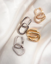 Load image into Gallery viewer, LUV AJ XL Pave Chain Link Huggies - Gold or Silver