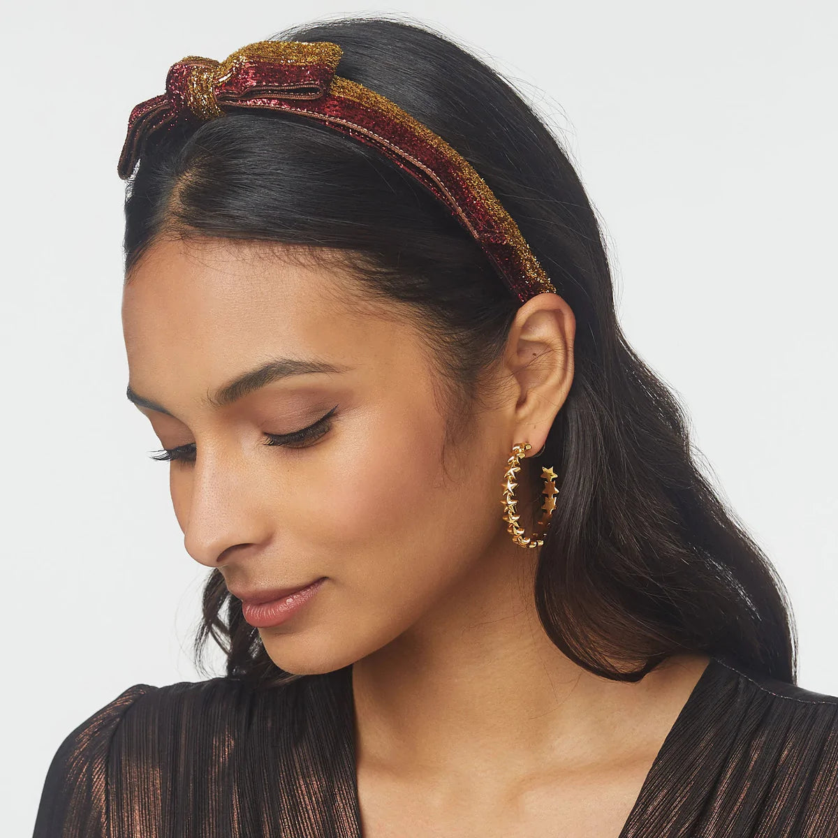 Lele Sadoughi Gold Star Hoop Earrings Luck Lafayette