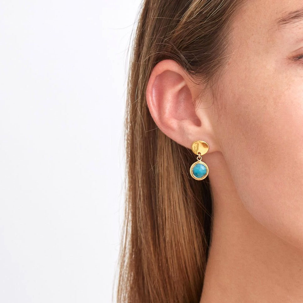 Chan Luu Single Drop Earrings Gold Turquoise Luck Lafayette