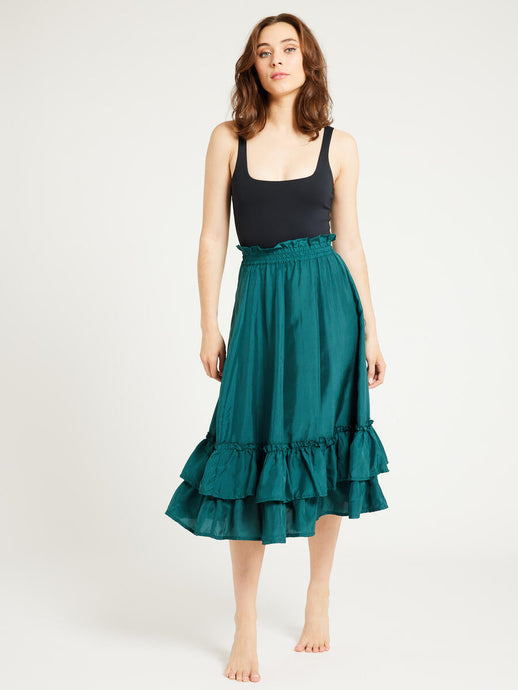 MILLE Rosalia Skirt - Emerald Silk