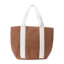 Load image into Gallery viewer, Jules Kae Layla Tote - Dark Natural/White