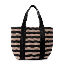 Load image into Gallery viewer, Jules Kae Layla Tote - Natural/Black Stripe