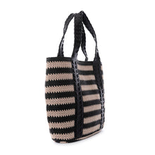 Load image into Gallery viewer, Jules Kae Layla Tote - Natural/Black Stripe