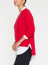 Load image into Gallery viewer, Brochu Walker The Looker Layered V-Neck - Aura Red/White