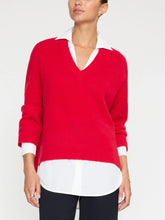 Load image into Gallery viewer, Brochu Walker The Looker Layered V-Neck - Aura Red/White