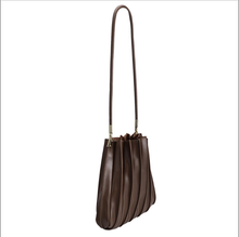 Load image into Gallery viewer, Melie Bianco Carrie Pleated Vegan Shoulder -  Chocolate