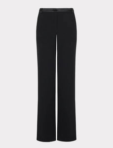 Milly Soren Low-Rise Hammered Satin Pants - Black