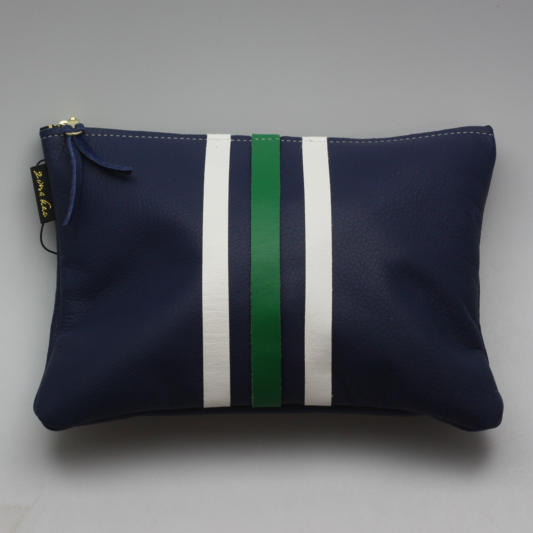 Zina Kao The Carter Pouch Racing Stripe - Navy