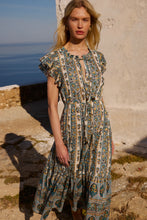Load image into Gallery viewer, OLIPHANT Cinched Flirty Midi - Taj Blue