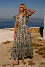 Load image into Gallery viewer, OLIPHANT Cinched Flirty Midi - Taj Blue