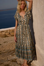 Load image into Gallery viewer, OLIPHANT Cinched Flirty Midi - Taj Blue