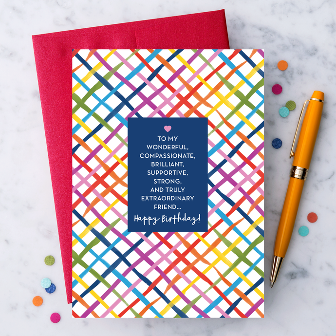 Design With Heart To My Friend Birthday Greeting Card