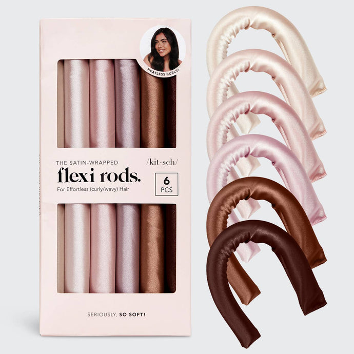 KITSCH Satin Wrapped Flexi Rods - 6pc Set