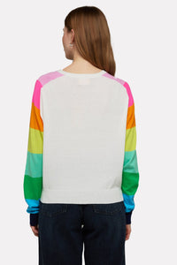 Brodie Rainbow Raglan Crew - Ice Water