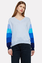 Load image into Gallery viewer, Brodie Rainbow Raglan V-Neck- Frost Blue