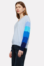 Load image into Gallery viewer, Brodie Rainbow Raglan V-Neck- Frost Blue