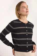 Load image into Gallery viewer, Brodie Simone Lurex Stripe Cardi - Charcoal/Gunmetal