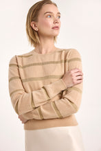 Load image into Gallery viewer, Brodie Simone Lurex Stripe Crew - Camel/Gold