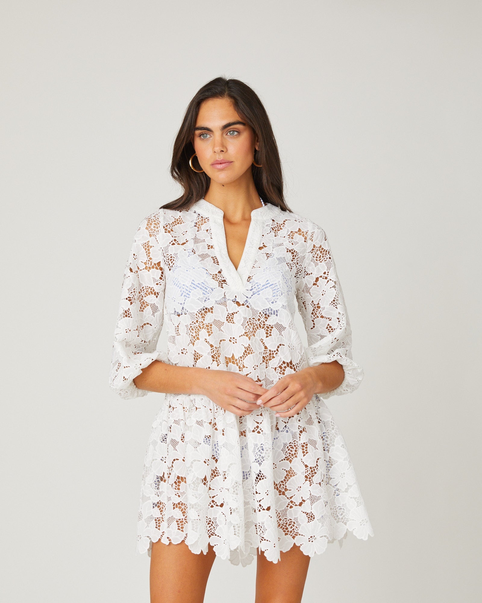 Shoshanna Umbrella Mini Dress - Optic White – Luck Lafayette