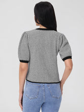 Load image into Gallery viewer, 525 America Elaine Puff Sleeve Bow Cardigan - Black Multi