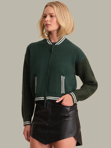 525 America Flynn Cable Sleeve Bomber - Bottle Green Multi