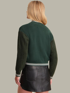 525 America Flynn Cable Sleeve Bomber - Bottle Green Multi