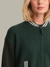Load image into Gallery viewer, 525 America Flynn Cable Sleeve Bomber - Bottle Green Multi