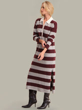 Load image into Gallery viewer, 525 America Ruthie Rugby Stripe Maxi Dress - Oxblood Multi