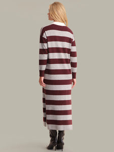 525 America Ruthie Rugby Stripe Maxi Dress - Oxblood Multi