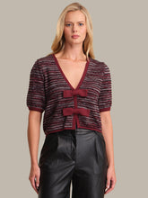 Load image into Gallery viewer, 525 America Elaine Marled Bow Front Cardigan - Oxblood Multi