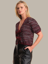 Load image into Gallery viewer, 525 America Elaine Marled Bow Front Cardigan - Oxblood Multi