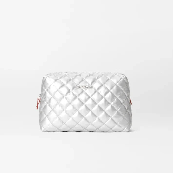 MZ Wallace Mica Cosmetic Bag - Matte Silver