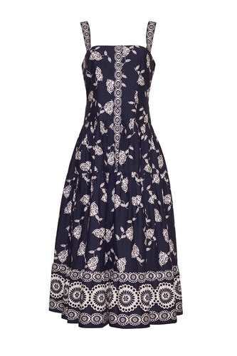 Cara Cara Margarita Dress - Floret Evening Blue