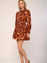 Load image into Gallery viewer, Love the Label Kay Mini Dress - Amber Brush Print