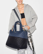 Load image into Gallery viewer, MZ Wallace Large Metro Tote Deluxe - Black/Navy