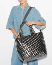 Load image into Gallery viewer, MZ Wallace Large Metro Tote Deluxe - Pewter Metallic